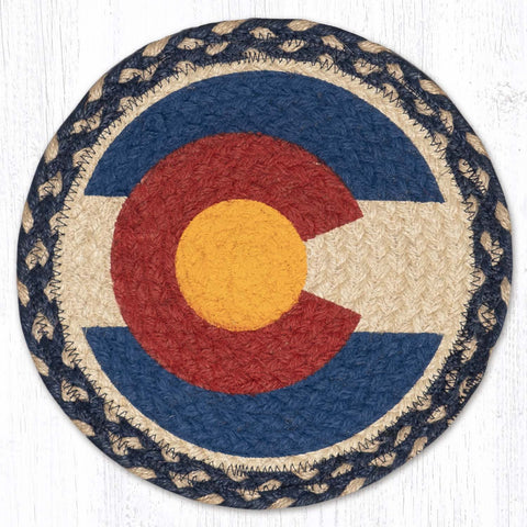 MSPR-881 Colorado Flag Printed Round Trivet 10"x10"