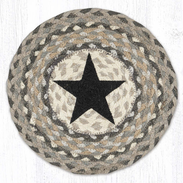 MSPR-890 Black Star Printed Round Trivet 10"x10"