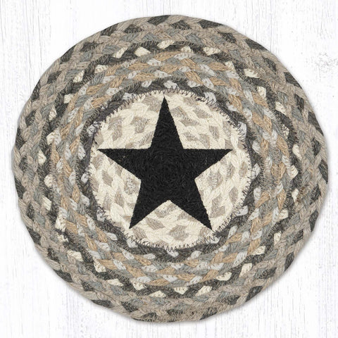 MSPR-890 Black Star Printed Round Trivet 10"x10"