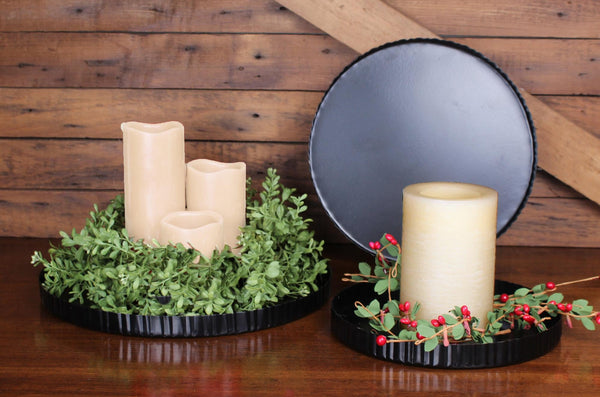Round Tray set of 3 - 10",12",14" - Black