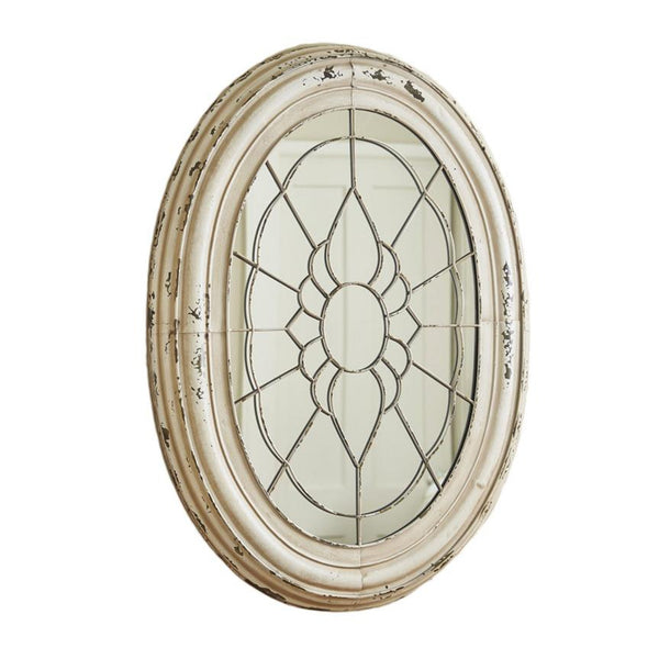 Metal Window Frame Mirror - Aged Cream