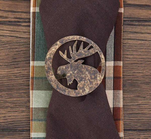 Add a touch of the wilderness to your table with the charming Moose Head Napkin Rings! The warm tones pair with the majestic design of the moose to create the perfect wilderness accent!