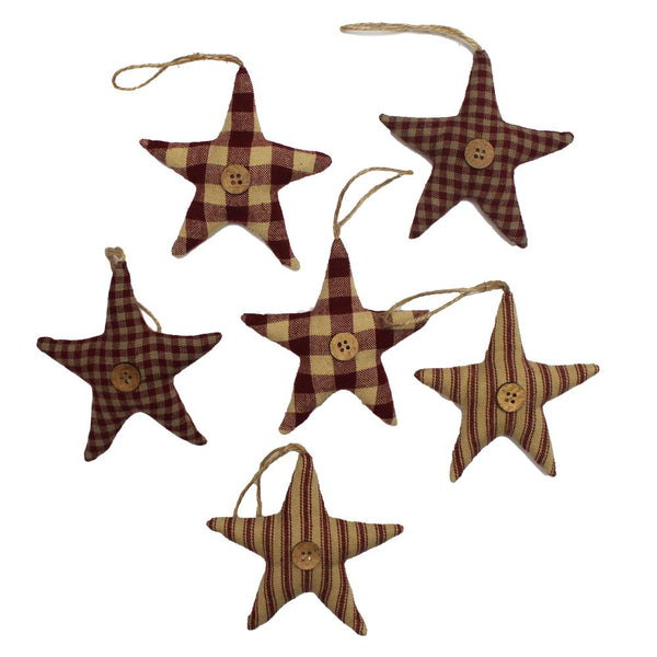 Primitive Fabric Star Ornaments Set of 6