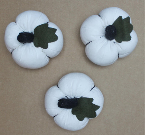 White Mini Pumpkins set of 3