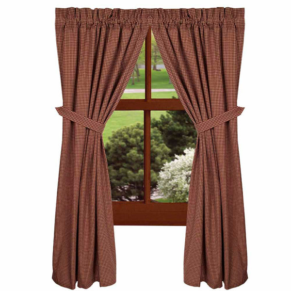 Newbury Gingham Panels 63" Barn Red