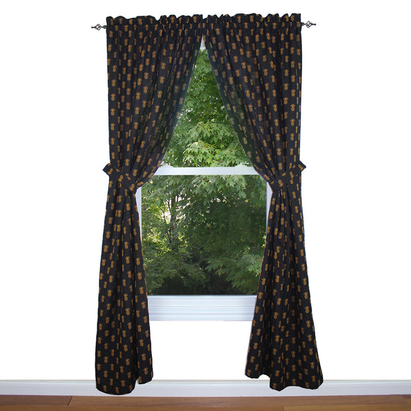 Pineapple Town Black Drapery Panels