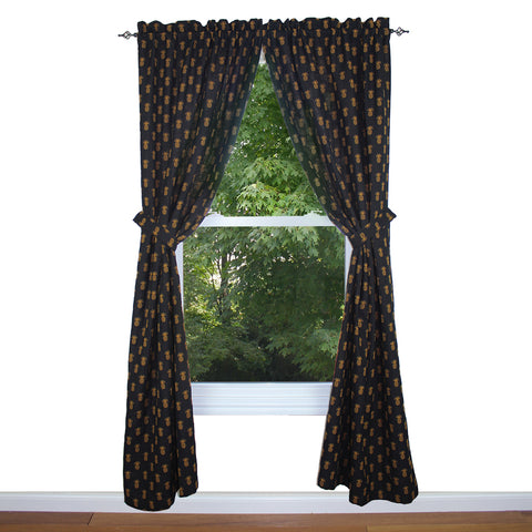 Pineapple Town Black Drapery Panels