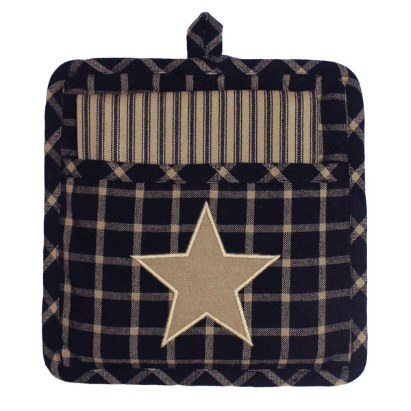 Black & Tan Star Pocket Pot Holder
