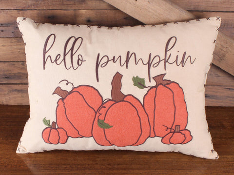 14x20 primitive country Hello Pumpkin cushion