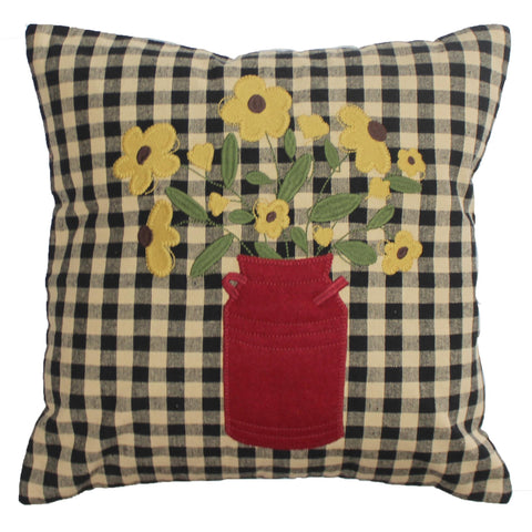 Country Bouquet Pillow 14". See website for free shipping offer. Primitive Country Farmhouse Home Decor. 