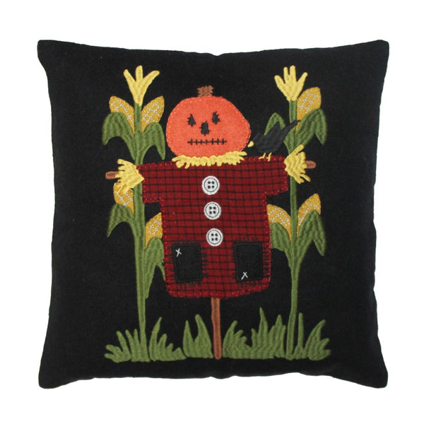 Pumpkin Scarecrow Pillow – 14x14 Farmhouse Harvest Accent