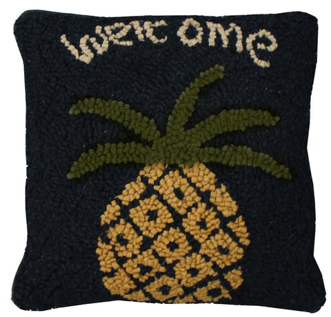 Pineapple Welcome Hooked Pillow