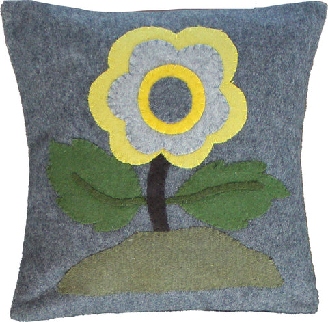 Yellow Flower Felt Pillow