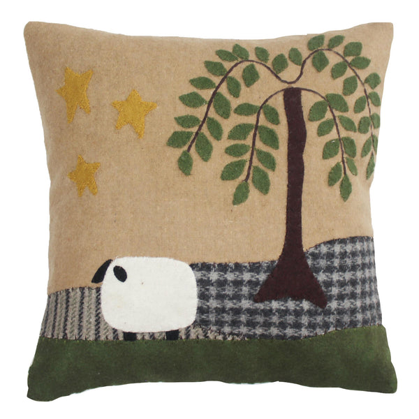 Sheep Willow 14" Pillow. See website for free shipping offer. Primitive Country Farmhouse Home Decor. 