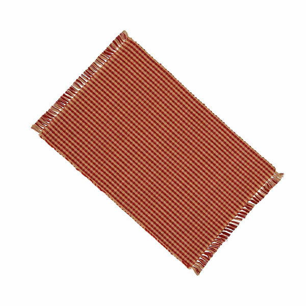 Newbury Gingham Placemat Barn Red (set of 6) | Primitive Table Decor