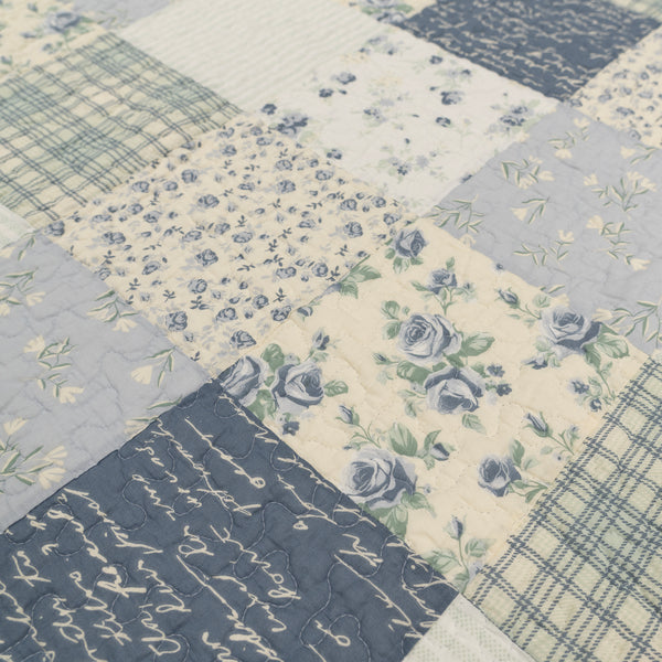 Blue Pastures Cotton Patchwork Quilt Set – Twin