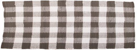 Buffalo Check Gray Rag Rug 24x72