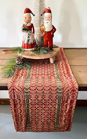 Freeport Woven Table Square – Red, Green & Tan, 52" x 52"