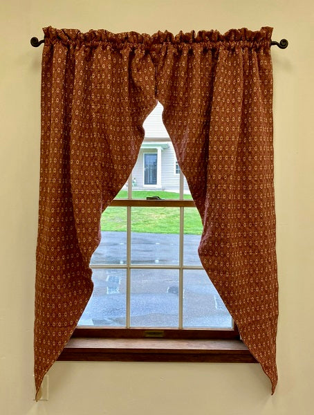 CHERRY BLOSSOM BLACK/TAN SAVANNAH CURTAIN 72"X63" - Clearance - Final Sale