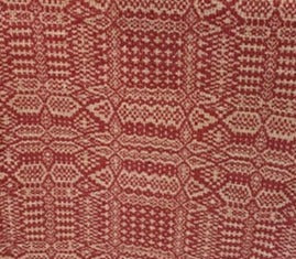 Abigail's Weave Red/Linen Twin Bed Cover Coverlet Woven Textile Primitive Country Colonial Bedding. See website for free shipping offer.