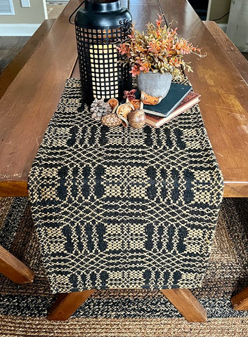NANTUCKET BLACK/MUSTARD THROW 52" X 74"