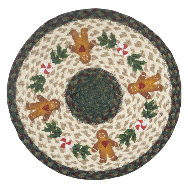 PM-RP-508 Gingerbread Man Printed Round Placemat 15"x15"