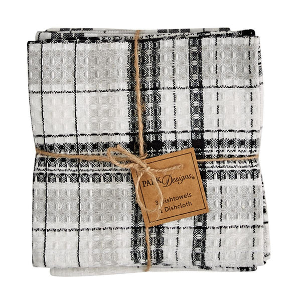 Refined Rustic 3 Dishtowels /1 Dishcloth Set