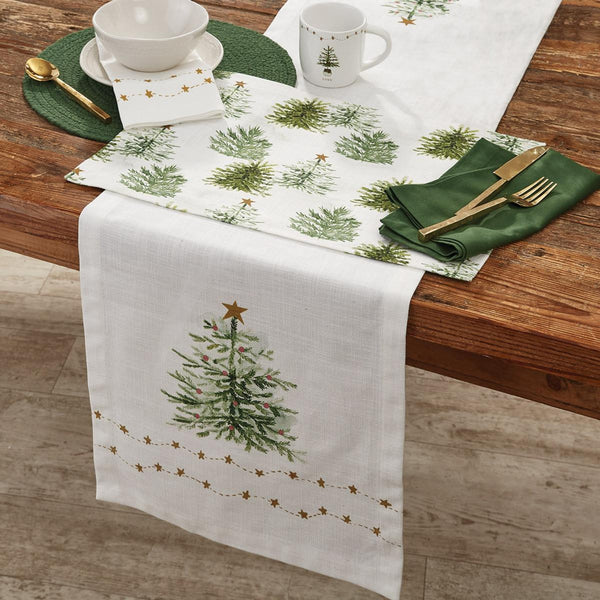 Rustic Christmas Stars Table Runner  15X54