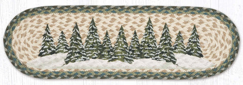 ST-OP-419 Holiday Village Trees Oval Stair Tread 27"x8.25"