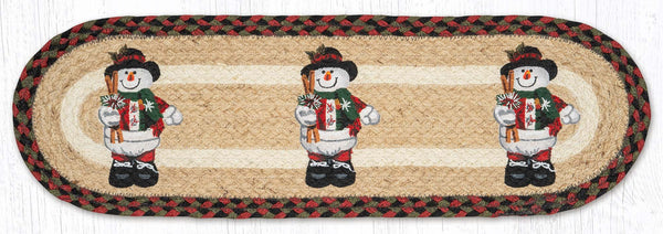 ST-OP-81 Snowman with Top Hat Oval Stair Tread 27"x8.25"