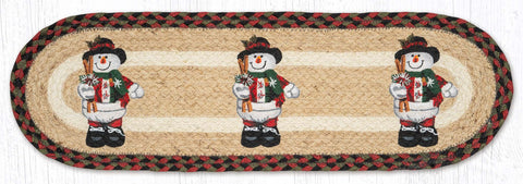 ST-OP-81 Snowman with Top Hat Oval Stair Tread 27"x8.25"