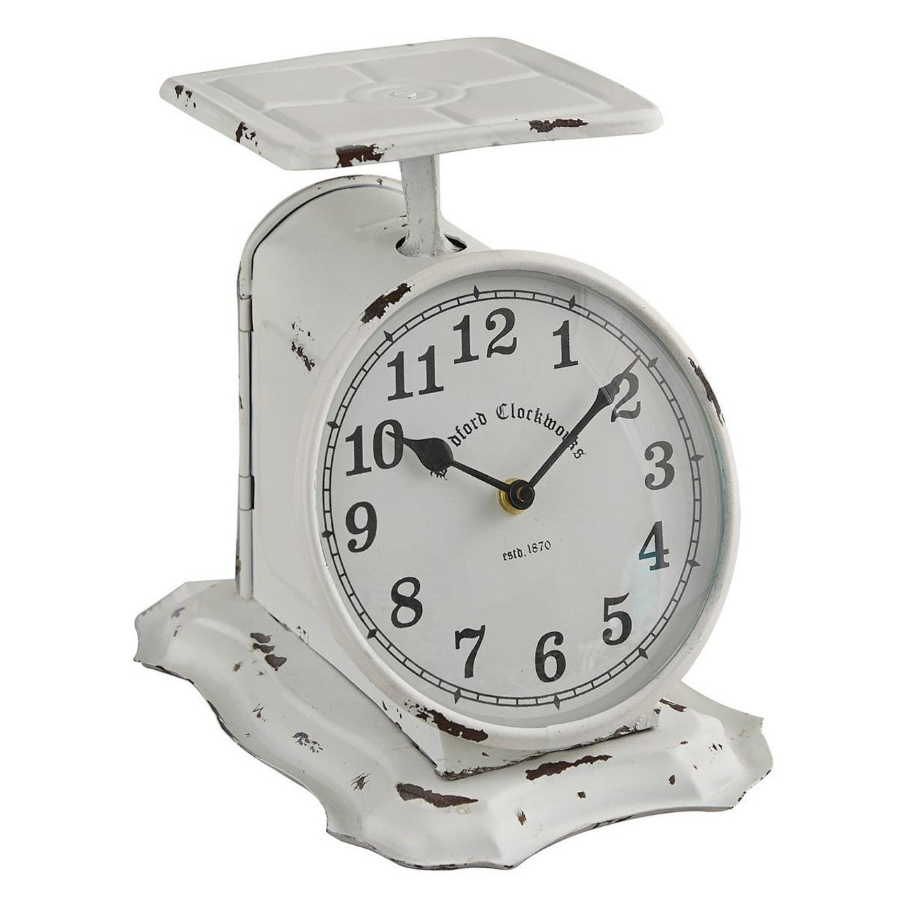 Scale Like Clock Scale Clock White - Allyson’s Place | Primitive Home Décor