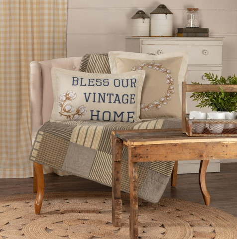 Ashmont Bless Our Vintage Home Pillow 14x22