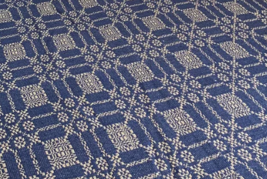 AUTUMN FROST WEAVE NAVY SAVANNAH CURTAIN (PAIR) 72" X 63"