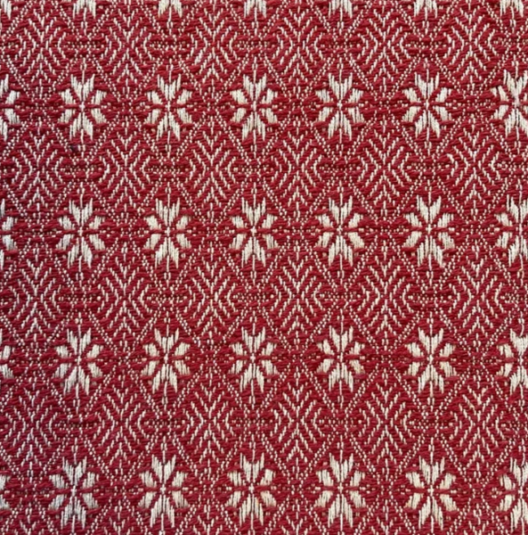 Packsville Rose Cranberry Linen Curtain Set 72x63 | Primitive Style