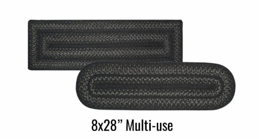 8x28 Jet Black Rect Set of 2