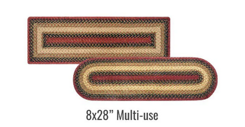 8x28 Highland Burgundy Oval Set of 13