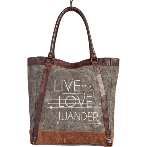 LIVE LOVE WANDER TOTE, CHARCOAL