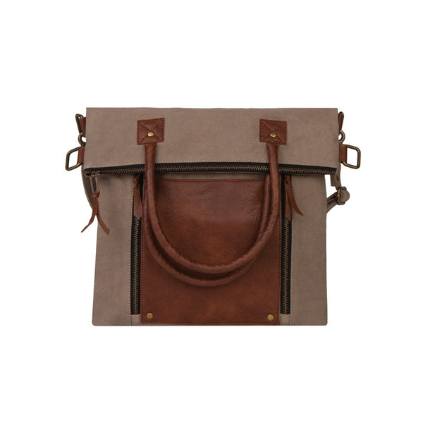 FOLD-OVER CONVERTIBLE TOTE, STONE