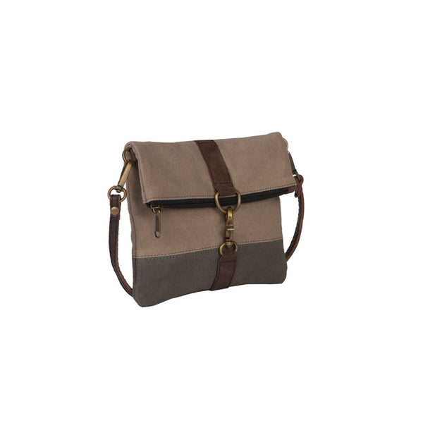 FINELY FOLD-OVER CROSSBODY, STONE