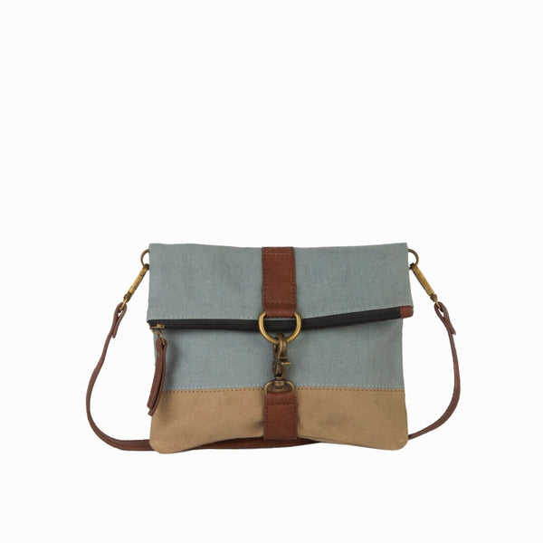 FINLEY FOLD-OVER CROSSBODY, SKY BLUE
