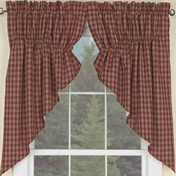 Sturbridge Wine Gathered Swag 36 in. (Prairie Swag Style) - Clearance, returned item