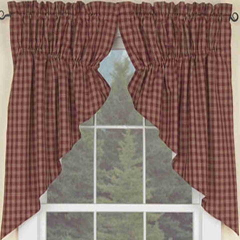 Sturbridge Wine Gathered Swag 36 in. (Prairie Swag Style) - Clearance, returned item