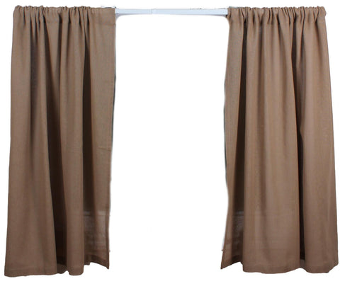 Heirloom Oat Café Curtain Tiers 72"x36" set of 2, unlined cotton farmhouse curtains in rustic oat color