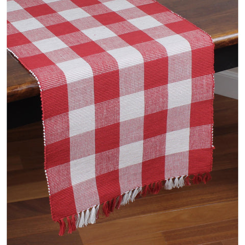 Buffalo Check Crimson Red Table Runner 14x45 – Farmhouse