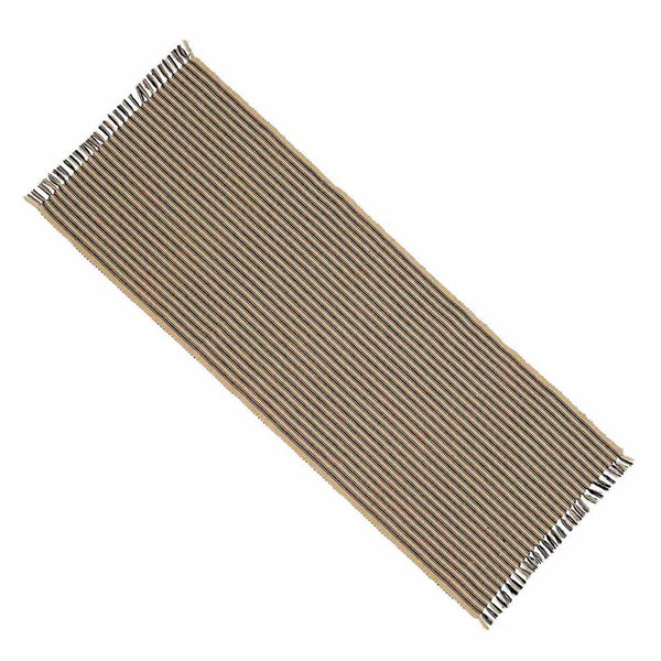 York Ticking Black  54" Table Runner