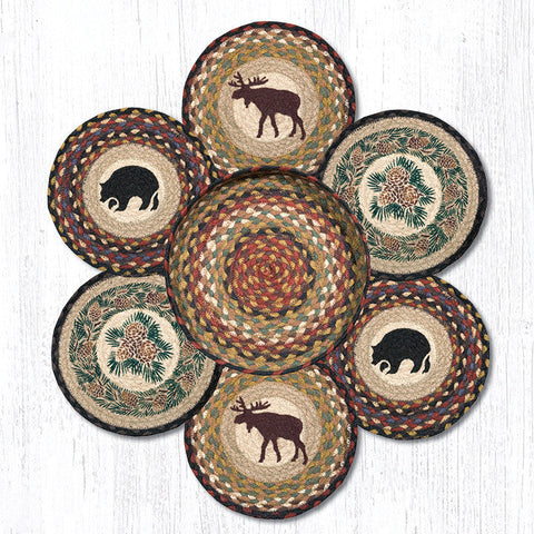 TNB-319 Wilderness Trivets in a Basket 10"x10"