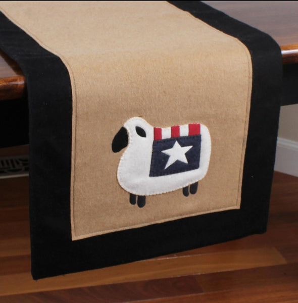 Liberty Sheep Wool Felt Table Runner. See website for free shipping offer. Primitive Country Farmhouse Home Decor. 
