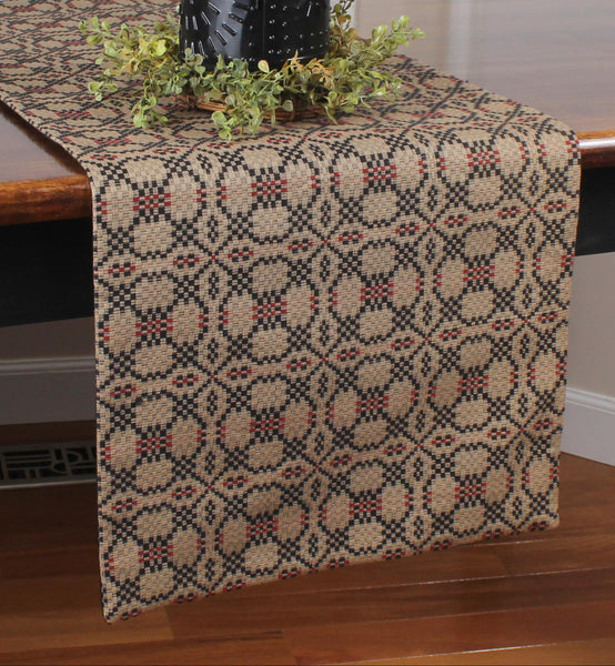 Kendall Jacquard Black Table Runner