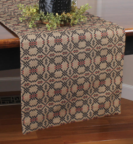 Kendall Jacquard Black Table Runner
